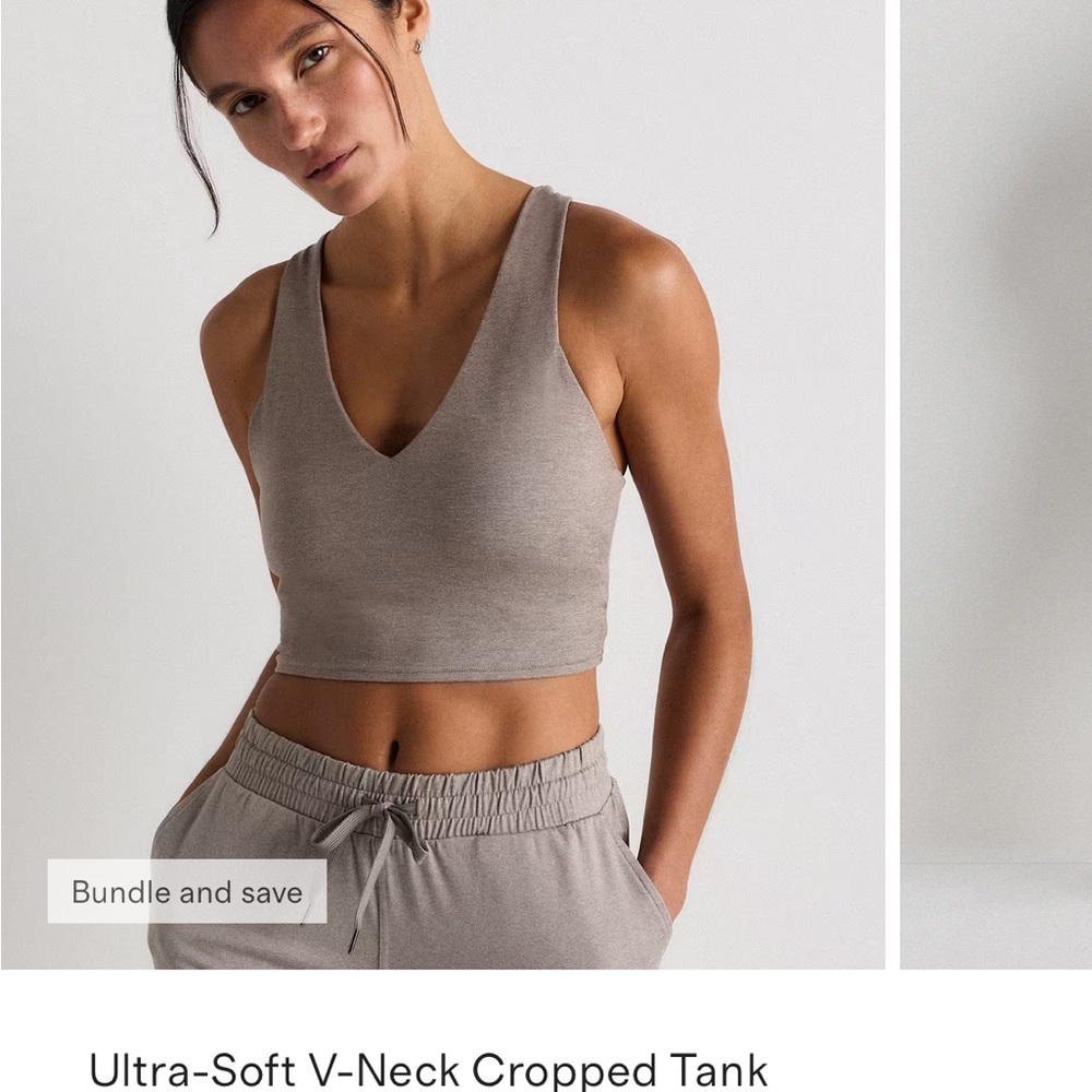 Quince Ultra-Soft V-Neck Cropped Tank
